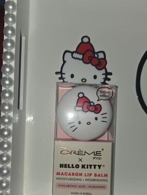 NEW...The Crème Shop x Hello Kitty Macaron Lip Balm - White & Red